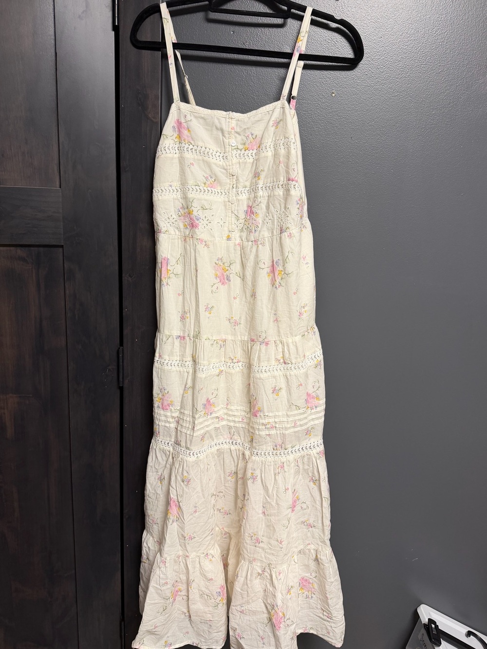 NWOT Universal Thread Lace Maxi A-Line Dress in Cream Floral from Target S